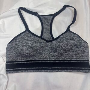 Athletic Works Heathered Black Sports Bra size 34 removable pads